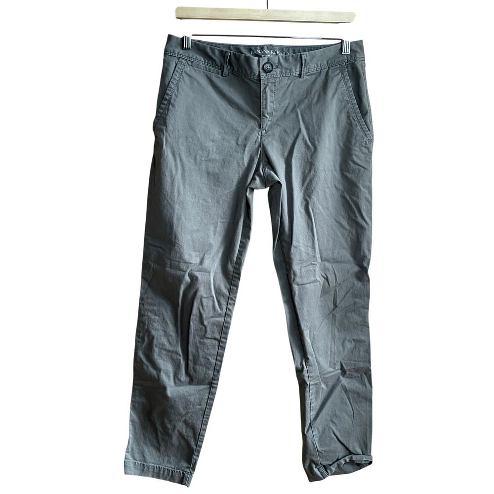 Banana Republic gray city chino trousers women's size 4 casual cotton blend